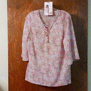 Simply Noelle, size S/M floral chiffon blouse